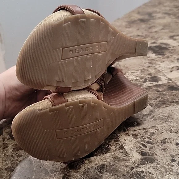 KENNETH Cole Reaction Woman's Leather Wedge Sandal 7M - Picture 6 of 10